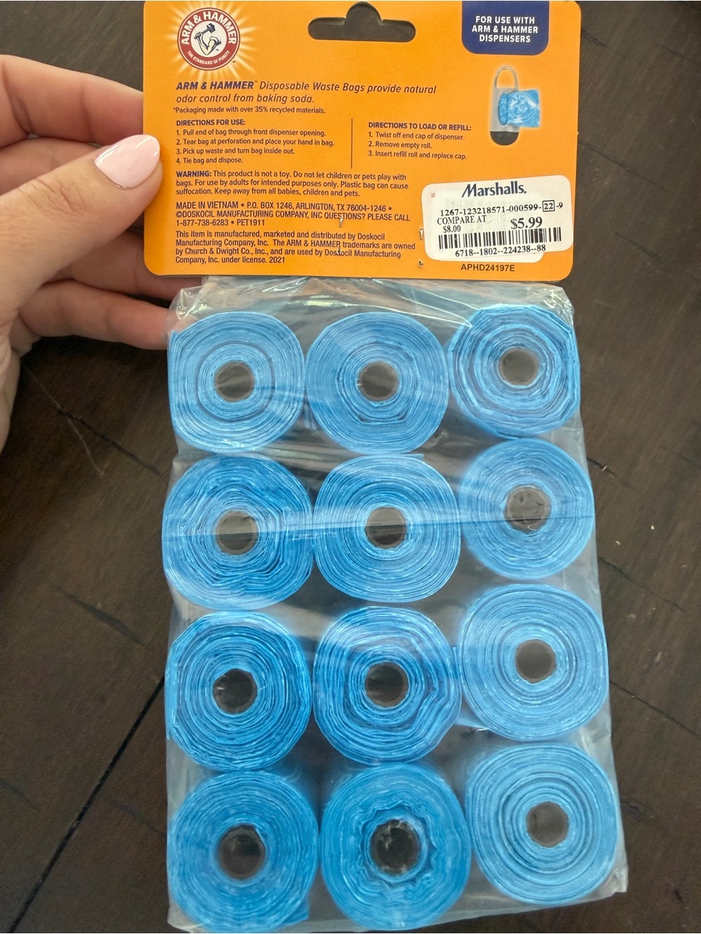 Arm & Hammer Blue Dog Waste Bags - 12 Rolls